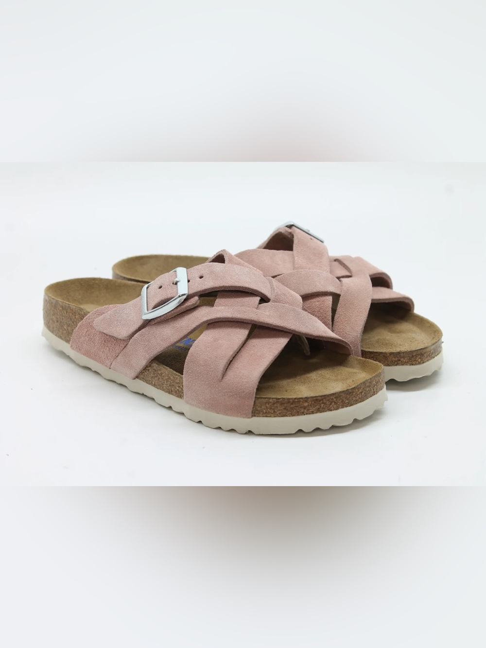 Birkenstock Women's Suede Crisscross Sandals - Blush Pink